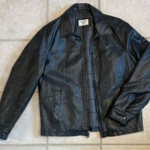 Dockers Vintage Black Leather Moto Jacket